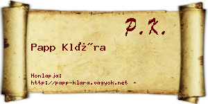 Papp Klára névjegykártya