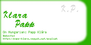 klara papp business card