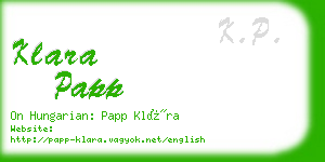 klara papp business card
